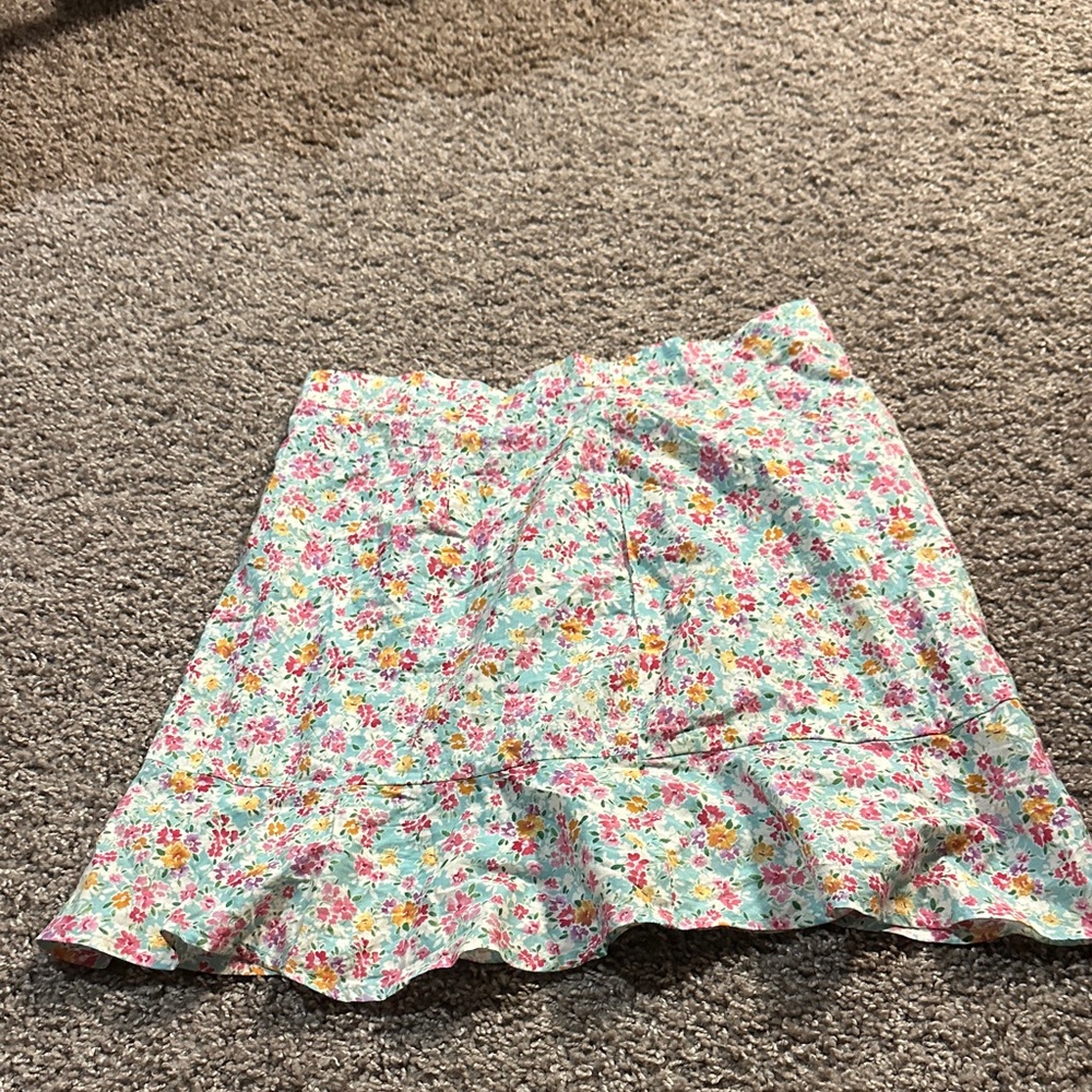 Le Lis Floral A-Line Skirt in Pastel Hues